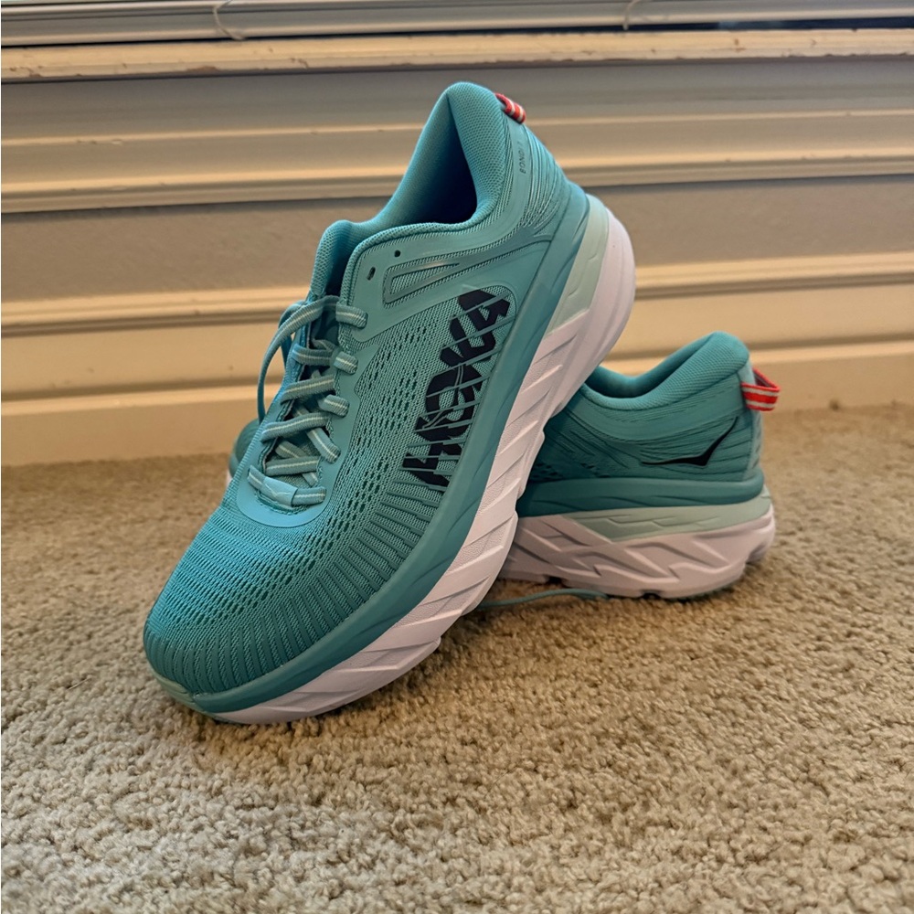 Hoka Bondi 7’s Teal Running Shoes